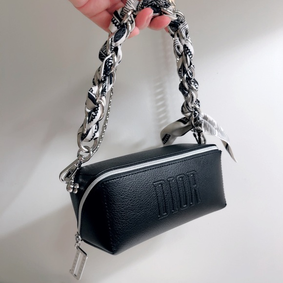 🖤New Dior Cosmetic Mini Square Pouch DIY /Crossbody/Tote🖤 - Picture 1 of 12